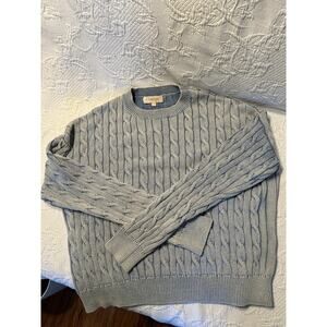 Light blue cable-knit sweater ladies size small